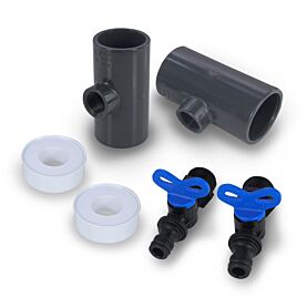 Pool PVC Fitting 2er Entleerungsset 50 mm für Verrohrung