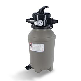 Filterkessel Ø 250 mm grau inkl. 4-Wege-Ventil für Filteranlage