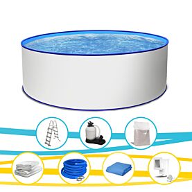 Rundpool Toni blau Stahlwandpool rund 450 x 120 cm Komplettset