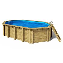 Holzpool 8-Eck Cariba 657 x 407 x 138 cm Platin