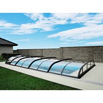 Poolüberdachung ALBIXON Dallas Clear B 462 x 850 x 100 cm
