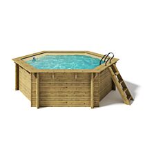 Holzpool 6-Eck Lani 421 x 118 cm Premium