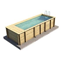 Holzpool Pool'n Box 610 x 237 x 133 cm KomplettSet 