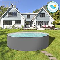 Stahlwandpool EDITION GRAU Rundpool rund 300 x 120 cm sand