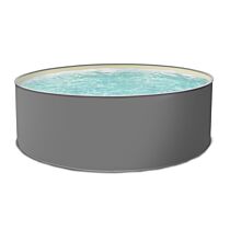 Rundpool EDITION GRAU Stahlwandpool rund 500 x 120 cm Komplettset Platin Tiefbecken