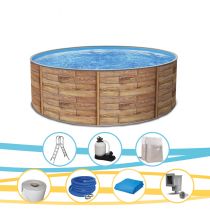 Rundpool PRINT NATURE 17 Stahlwandpool rund 4,00 x 1,20 m Komplettset Premium