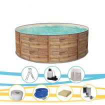 Rundpool PRINT NATURE 17 Stahlwandpool rund 4,00 x 1,20 m Komplettset Premium