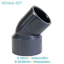 Pool Bypass System 45° für PVC-U Verrohrung 50 mm inkl. Kleber und Reiniger