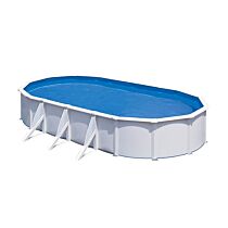 Stahlwandpool Gre GIANT Komplettset Ovalpool oval 375 x 730 x 120 cm weiß