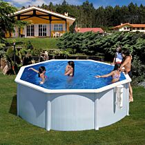 Stahlwandpool Gre GIANT Komplettset Rundpool rund 350 x 120 cm weiß