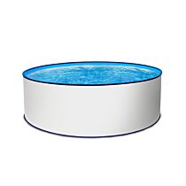 Rundpool Stahlwandpool weiß Folie blau Poolset rund 200 x 90 cm als Tiefbecken Komplettset Premium