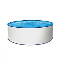 Rundpool Stahlwandpool weiß Folie blau Poolset rund 350 x 90 cm als Komplettset Premium