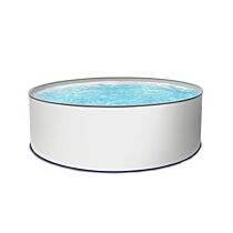 Rundpool Stahlwandpool weiß Folie grau 0,8 mm Poolset rund 500 x 135 cm als Komplettset