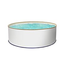 Rundpool Stahlwandpool weiß Folie sand 0,8 mm Poolset rund 450 x 135 cm als Komplettset