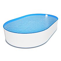 Ovalpool Stahlwandpool weiß Folie sand 0,8 mm Poolset oval 350 x 700 x 150 cm als Einzelbecken