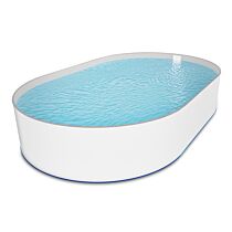 Ovalpool Stahlwandpool weiß Folie grau Poolset oval 400 x 800 x 135 cm als Einzelbecken