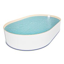 Ovalpool Stahlwandpool weiß Folie sand 0,8 mm Poolset oval 300 x 500 x 135 cm als Einzelbecken