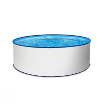 Rundpool Stahlwandpool weiß Folie blau Poolset rund 200 x 90 cm als Einzelbecken