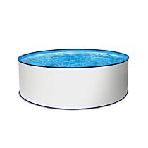 Rundpool Stahlwandpool weiß Folie blau Poolset rund 400 x 135 cm als Komplettset Premium