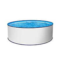 Rundpool Stahlwandpool weiß Folie blau Poolset rund 200 x 90 cm als Komplettset Premium