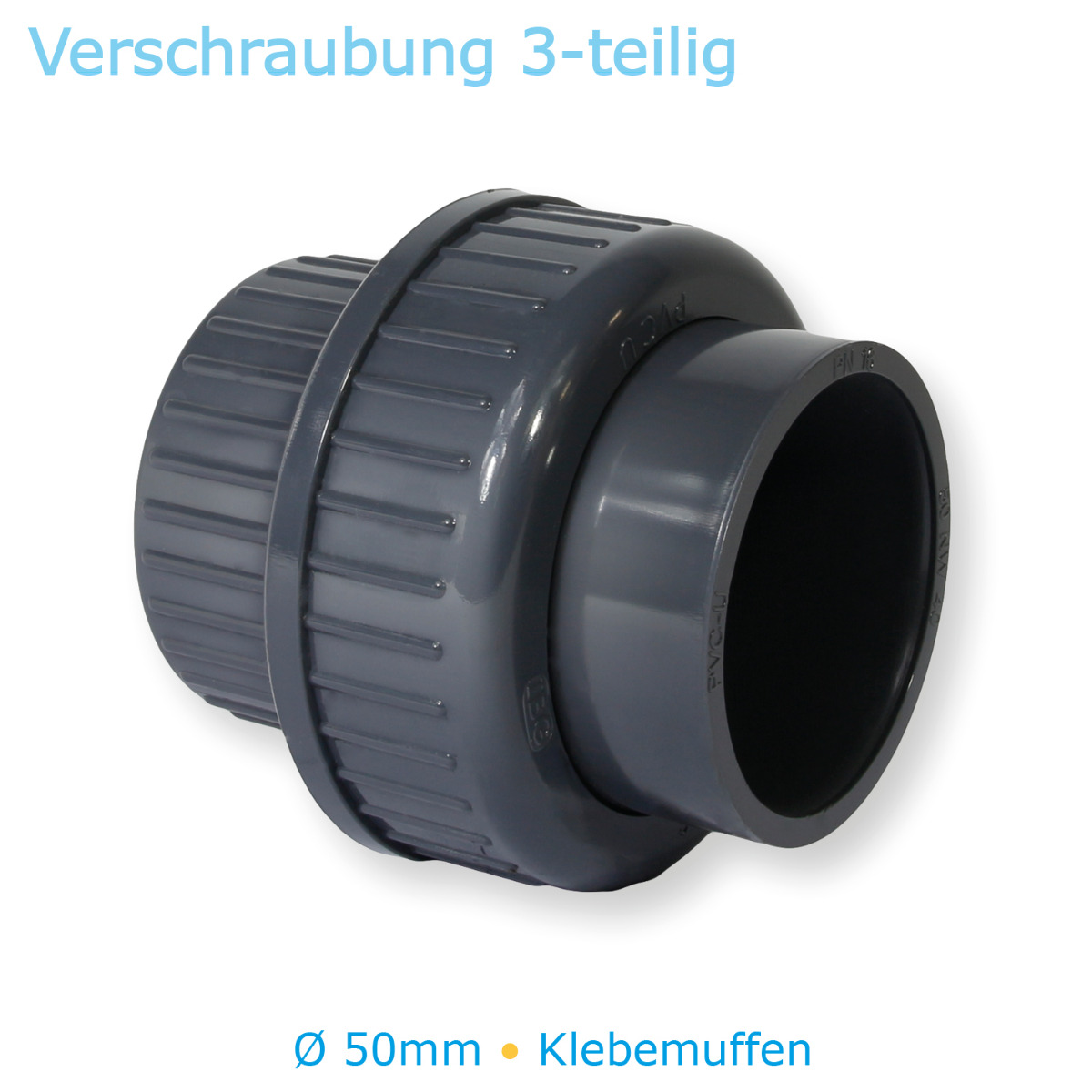 PVC Fitting Ø 50 mm Klebefitting Pool IBG® Klebemuffe Rohr